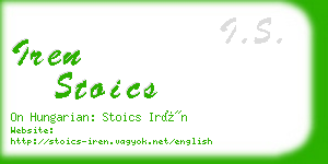 iren stoics business card